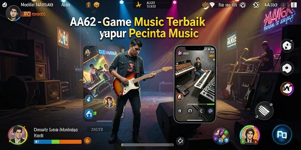 Screenshot gameplay AA62 menampilkan momen seru saat bernyanyi.