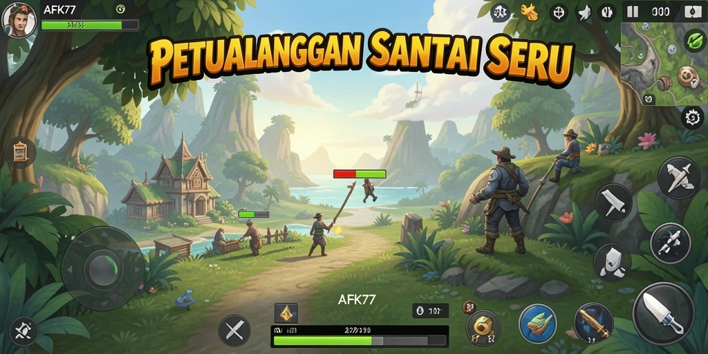 Gameplay AFK77 yang seru dan penuh warna.