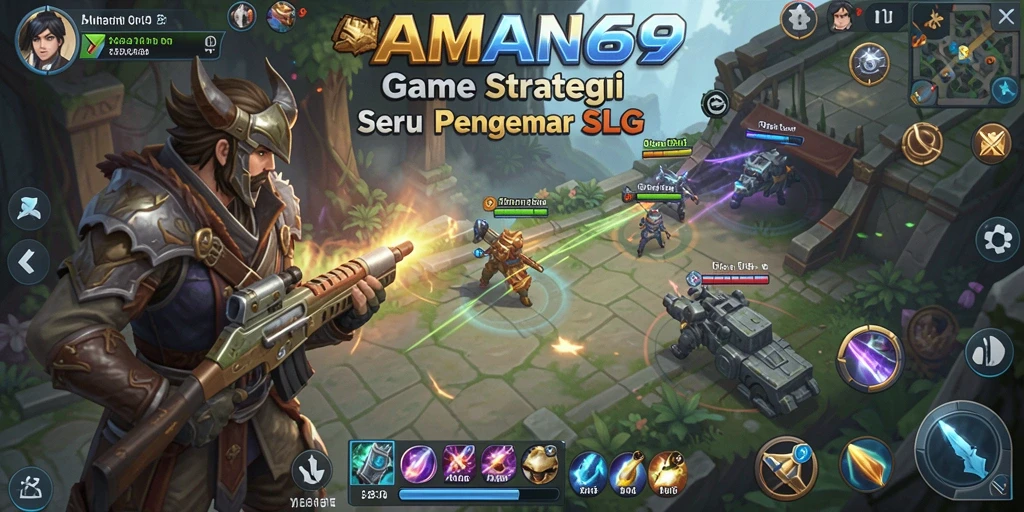 Tampilan gameplay menarik dengan aksi strategis dalam AMAN69.