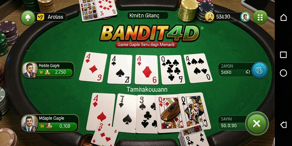 Screenshot gameplay BANDIT4D yang menampilkan keseruan bermain Gaple.