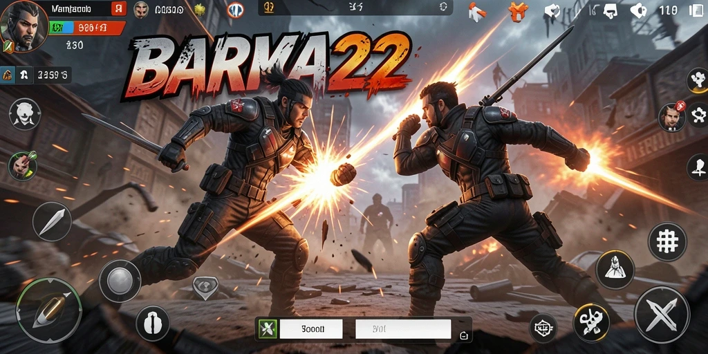 Tampilan gameplay BARA22 yang mendebarkan dengan aksi cepat.