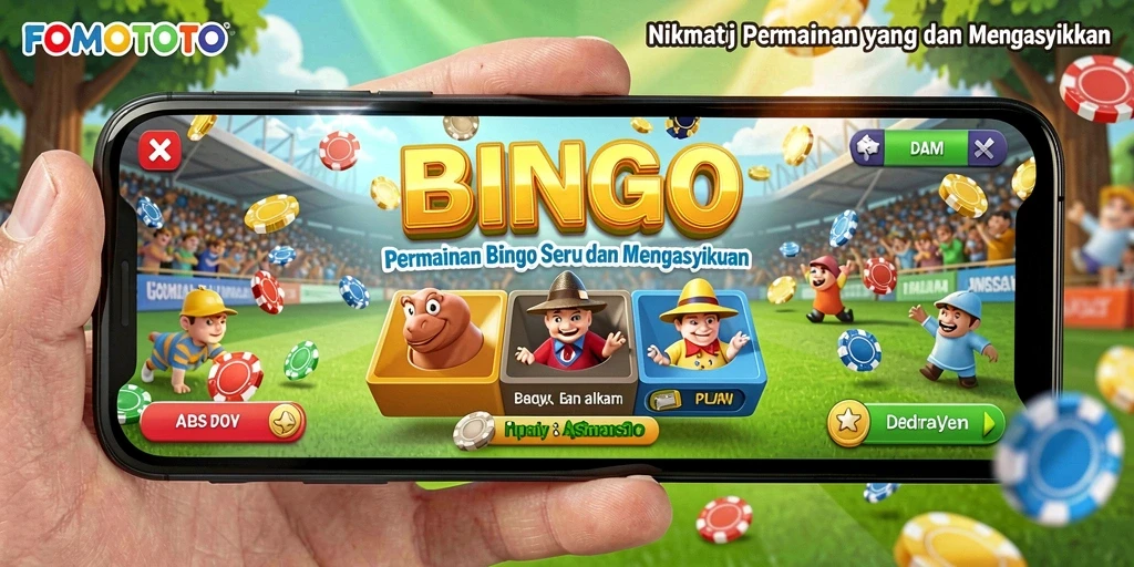 Screenshot FOMOTOTO yang menunjukkan gameplay Bingo yang menarik.