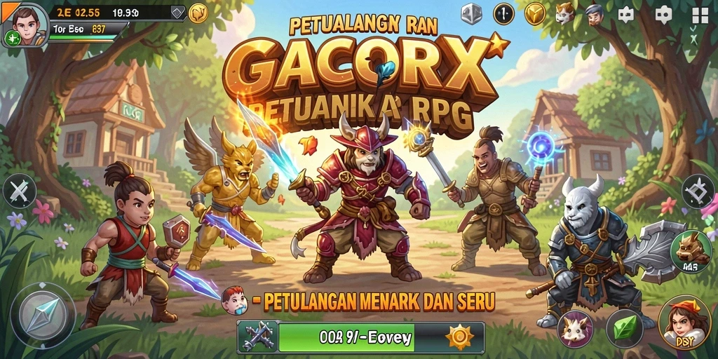 Tangkapan layar GACORX menampilkan aksi seru dan grafis menawan dari gameplay RPG.