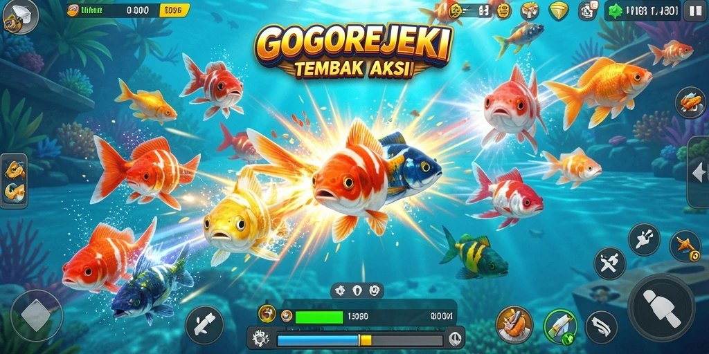Gameplay seru GOGOREJEKI dengan aksi Tembak Ikan yang mendebarkan.