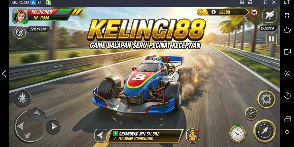 Tampilan gameplay seru di KELINCI88 dengan aksi balapan cepat.