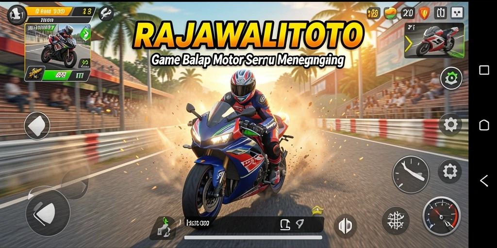 Gameplay seru balapan motor di RAJAWALITOTO yang menegangkan.