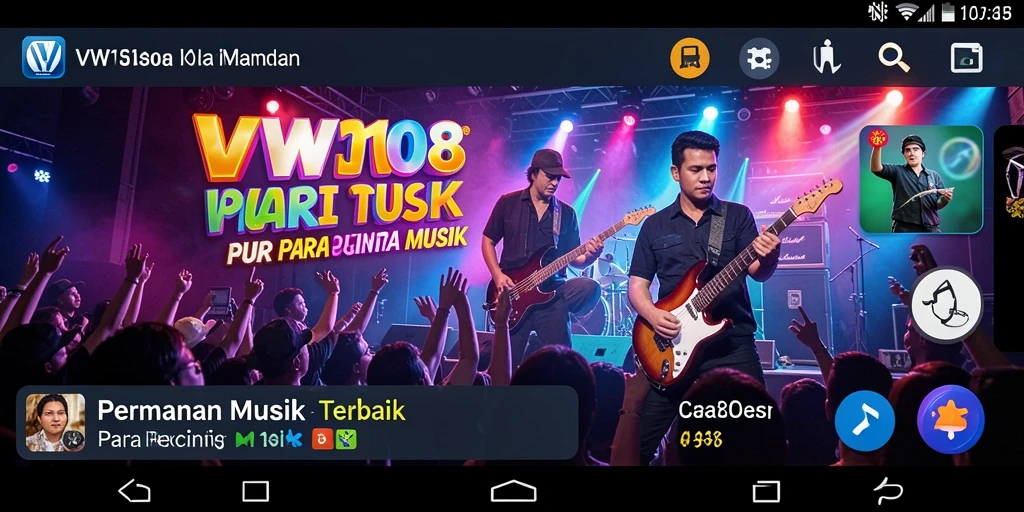 Screenshot VW108 menampilkan pengguna yang menikmati gameplay musik interaktif.