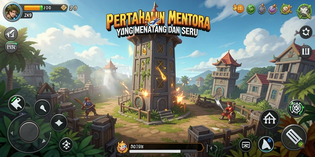 Gameplay seru dan menantang dalam ZK9 Tower Defense.